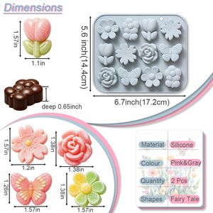 Moule en silicone personnalisé en forme de fleur et de papillon, qualité alimentaire, facile à démouler, pour pudding et chocolat - Product Image 5