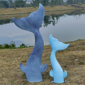 Mô hình đuôi nàng tiên cá bằng sợi thủy tinh, kích thước và màu sắc tùy chỉnh, thương hiệu JZ, dùng cho trung tâm thương mại, rạp chiếu phim, chụp ảnh cưới. - Product Image 3