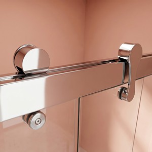 Mampara <span class=keywords><strong>de</strong></span> Baño Moderna <span class=keywords><strong>de</strong></span> Lujo con Vidrio Templado y Marco <span class=keywords><strong>de</strong></span> <span class=keywords><strong>Acero</strong></span> <span class=keywords><strong>Inoxidable</strong></span> <span class=keywords><strong>para</strong></span> Hoteles, Puerta <span class=keywords><strong>de</strong></span> Ducha Doble Corredera - Product Image 4