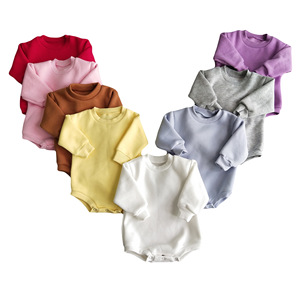 Customized <b>Baby</b> clothes autumn and winter long sleeved <b>baby</b> <b>jumpsuit</b> with plush crawling suit set for warmth - Product Image 1