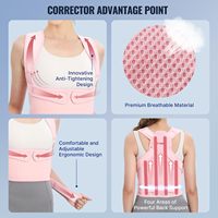 Support dorsal complet réglable Logo personnalisé Lisseur de correction du bossu rose Correcteur de posture pour femmes hommes adultes