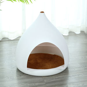 2021ใหม่หรูหรา Hoopet สีขาว Igloo สุนัขสัตว์เลี้ยงพลาสติกเตียงขนแกะ - Product Image 2