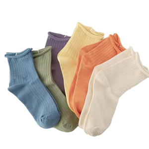 Calcetines de Tobillo para Mujer, Color Sólido, Algodón y Fibra de Bambú, Transpirables, Tejidos, para Uso Diario, Estilo Regular, Temporada de Primavera - Product Image 1