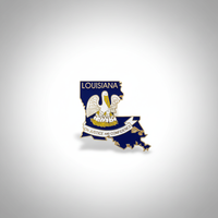 GREPAS GIFTS Épinglette de revers plaquée or en forme de drapeau de l'État de Louisiane, 1,25 pouce
