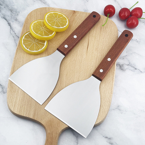 Espátula de acero inoxidable DF30 0630 con mango de madera de 22 cm, herramienta de cocina ligera para asar y cocinar - Product Image 4