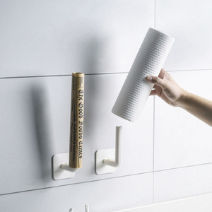 Porte-rouleau de papier Hongke blanc à fixer sous l'armoire, support de rangement pour cuisine et salle de bain - Product Image 2