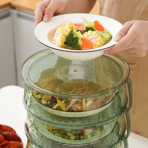 Cubierta de Alimentos Apilable Multicapa Reutilizable, Tapa de Plástico Transparente para Conservación de Calor, Protector Antimoscas para Cocina - Product Image 5