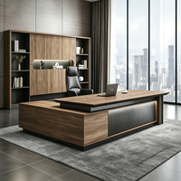Bureau de direction de luxe moderne en bois avec tiroir, mobilier de bureau pour PDG