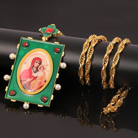 Collier croix orthopédique de jésus, pour hommes et femmes, chaine de 120cm, ustensiles en métal, Crucifix, vierge marie, pour priere catholique, cadeau