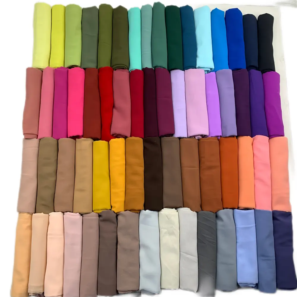 New Ethnic Bubble Chiffon Hijab Wrap for Women Soft Muslim Scarf from Malaysia for Autumn Wholesale Available