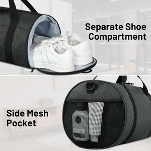 Lightweight Durable Duffle <b>Bag</b> with Separate Shoe <b>Compartment</b> 24L Capacity Water-Resistant Fabric for Travel Sports - Product Image 3