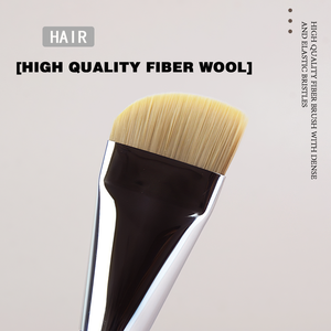 Pennello Fondotinta Sickle Ultra-Sottile Senza Cuciture, Pennello Trucco a Testa Piatta Senza Polvere, Pennello Maschera Viso in Legno di Ebano <span class=keywords><strong>Bianco</strong></span> Puro - Product Image 4