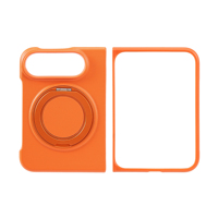 Funda de Cuero para Teléfono con Soporte Metálico Giratorio de 360 Grados, Antigolpes y Anti-caídas para iPhone 18 Duo con Película de Vidrio Templado