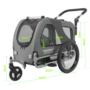 Haustier Fahrrad anhänger für Hunde und Katzen Mittelgroßer Hunde anhänger kann als Kinderwagen 2 in 1 Version verwendet werden