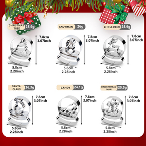 6個ステンレス鋼冬雪グローブクッキーカッタークリスタルボールクッキー型DIYケーキ型ベーキング器具クッキーカッターセット - Product Image 2