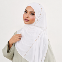 Voile musulman en gros pour femmes, en mousseline 170x55cm, foulard long imprimé sérigraphié, réversible, durable, respirant et doux pour l'extérieur