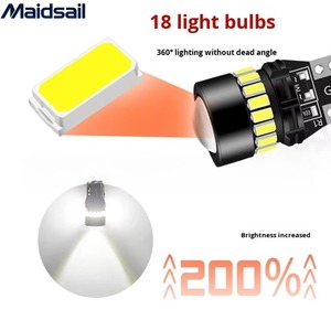 Nouvelle ampoule LED TGZ T10 pour voiture, éclairage de position 3014 18SMD <span class=keywords><strong>3030</strong></span> avec lentille, pour plaque d'immatriculation et éclairage latéral de porte, ajustement universel - Product Image 3