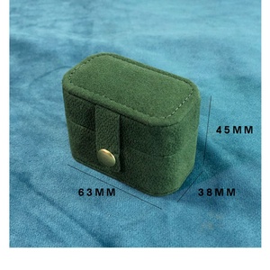 Custom Velvet Ring <b>Box</b> High Quality Mini Ring <b>Earring</b> <b>Box</b> Snap Closure Travel Jewelry Packaging Ring Custom logo - Product Image 3