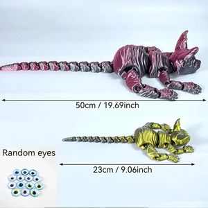 Nouveauté transfrontalière en promotion : Figurines articulées géantes imprimées en 3D en verre, représentant des chats sans poils, jouets pour la maternité - Product Image 4