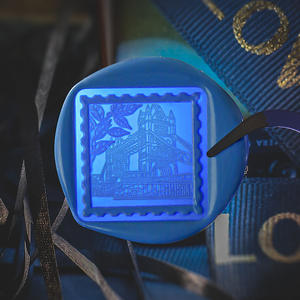 Tête de <span class=keywords><strong>timbre</strong></span> en relief Architecture de voyage manuel compte Invitation cire de scellage tampons auto-imprimés manuel bricolage - Product Image 4