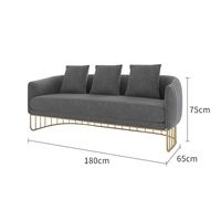 Style nordique simple moderne petite famille magasin de vêtements canapé lumière luxe métal canapé table basse combinaison loisirs canapé chaise