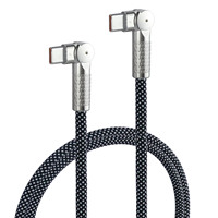 Nouveau câble USB-C en alliage d'aluminium 2026 avec rotation à 180 degrés, 5A PD240W, gaine en nylon tressé, câble de charge rapide et de transfert de données pour ordinateur