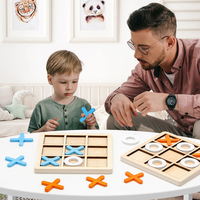 Jeu d'échecs éducatif Tic Tac Toe Board en bois XO