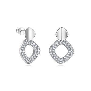 Boucles d'oreilles pendantes unisexes en moissanite, design luxueux, plaqué argent rhodié, vente en gros au kilogramme - Product Image 2