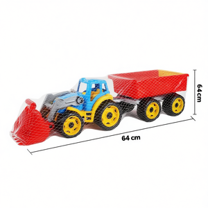 <b>Plastic</b> Bulldozer with <b>Mesh</b> Trailer 64cm Long CE Certified for Kids 2-4 Years Construction Play - Product Image 2