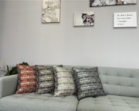 Housse de coussin décorative jacquard métallique à motifs géométriques colorés, sur mesure, de luxe, directement de l'usine