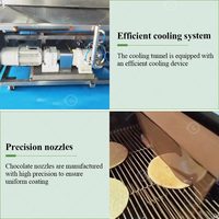 Machine industrielle de double enrobage pour glaçage de dragées au chocolat 1500, pour biscuits et crèmes glacées