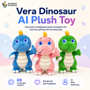 Peluche de Dinosaurio AI Vera, Verde, Rosa, Azul, 3 Estilos, Espinas Amarillas, ChatGPT, Clonación de Voz en 69 Idiomas, Memoria a Largo Plazo, Aprendizaje Infantil - Product Image 1