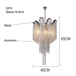 Đèn Chùm <span class=keywords><strong>LED</strong></span> Hiện Đại Đèn Chùm Nhôm Lượn Sóng Tua - Product Image 4