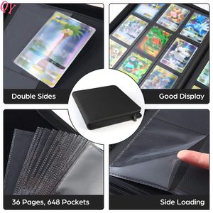 Q Y Portable Magic Gathering 9-Pocket Game Trading <b>Cards</b> <b>Binder</b> Zippered Durable PVC Paper Cloth PU Cover Material Meowth Design - Product Image 6