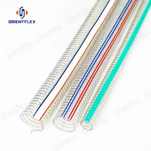 Reinforced Hose Pipe Pvc Spiral Steel Wire Reinforced Transparent Spring Water Pump Food Grade Hose Pipe