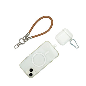 Sangle de suspension en cuir PU haut de gamme, sangle de poignet personnalisée avec logo, support court pour téléphone portable, sangle en cuir, vente en gros - Product Image 2