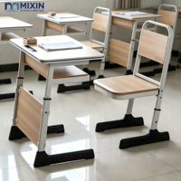 Table d'étude en MDF durable et écologique, bureau et chaise pour étudiants, table et chaise ergonomiques réglables pour une utilisation en classe