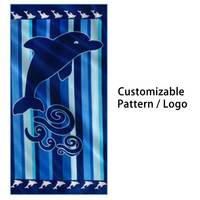 Serviette de plage YSD personnalisée en microfibre style Dobby, séchage rapide, imprimé floral, tissée avec logo, en stock pour usage domestique