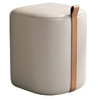 Tabouret de maquillage en tissu moderne et simple pour chambre à coucher, pouf bas minimaliste de luxe léger pour petit appartement