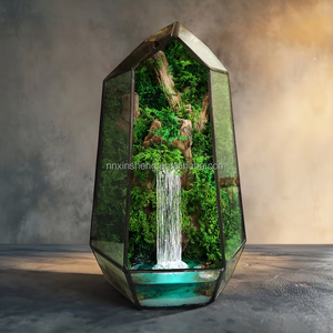 Glass Plant Terrarium Preserved <strong>Moss</strong> Micro-Landscape Preserved <strong>Moss</strong> Glass Terrarium for Home Garden Office Tabletop Decoration - Product Image 2