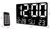 Nouvelle horloge murale intelligente avec prévisions météorologiques Calendrier numérique LED jour