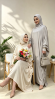 6198 #   Robe longue respirante à manches longues avec capuche pour femme musulmane du Moyen-Orient, Abaya, robe de prière islamique