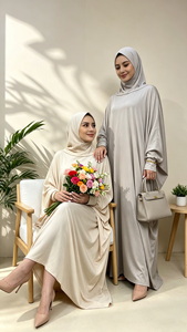 6198 #   Robe longue respirante à manches longues avec capuche pour femme musulmane du Moyen-Orient, Abaya, robe de prière islamique - Product Image 4