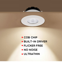 Spot encastré intérieur AC 220V 8W IP65 en aluminium COB LED blanc, faible hauteur, sans scintillement, dimmable, ultra-plat