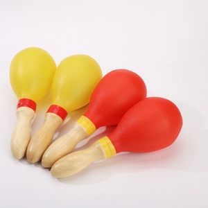 Maracas colorées en gros avec manche en bois, instrument de percussion pour fêtes et spectacles de groupe - Product Image 2