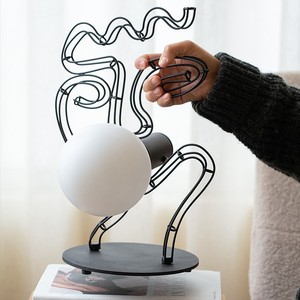 Abstract Line Table <b>Lamp</b> 26x39cm <b>LED</b> E27 Switch Control Eye Caring Decorative <b>Lighting</b> For Bedroom Study Room - Product Image 2