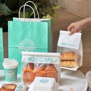 Sac en papier kraft personnalisé avec logo pour boulangerie, restauration rapide, livraison de repas, emballage alimentaire pour pain - Product Image 2