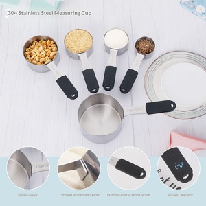 طقم أكواب وملاعق قياس مغناطيسية بالكامل قابلة للتعليق، 13 قطعة، أدوات قياس للمطبخ والخبز - Product Image 4