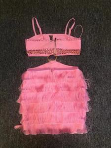 Nuova moda per il <span class=keywords><strong>vestito</strong></span> <span class=keywords><strong>da</strong></span> fasciatura Sexy Design a spezia con anello in metallo senza schienale cucito solido Mix materiale digitale naturale estate - Product Image 5