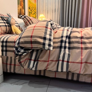 Juego de Ropa de Cama de 4 Piezas, 100% Algodón, Diseño Geométrico Tejido, Rayas Rojas, Azules y Blancas, 200 Hilos, Estilo Náutico, <span class=keywords><strong>Funda</strong></span> de Edredón, Venta al Por Mayor - Product Image 2